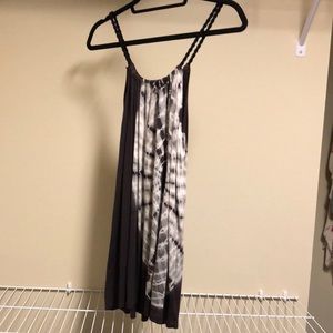 Brown tie-dye tank top